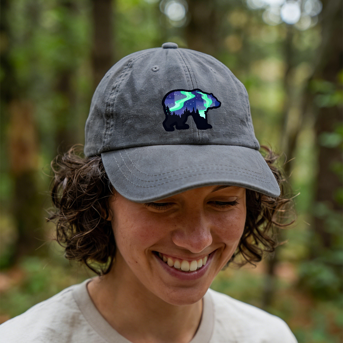 Northern Lights Grizzly Bear Hat