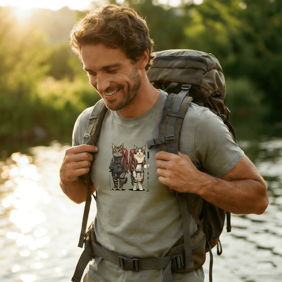 Cat Buddies Backpacker T-Shirt