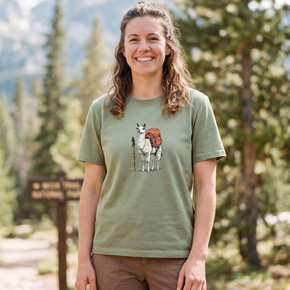 Llama Backpacker T-Shirt
