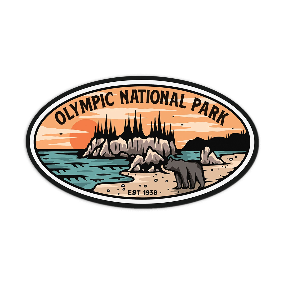 Olympic National Park Retro Sticker