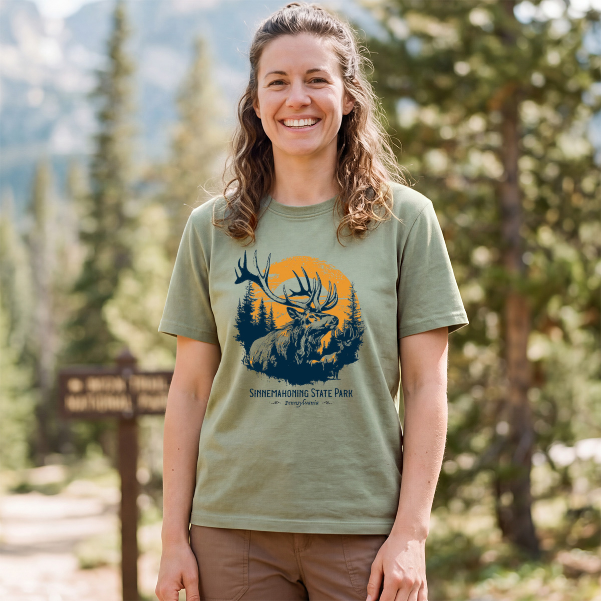 Elk Sunset Tee Cotton Classic T-Shirt