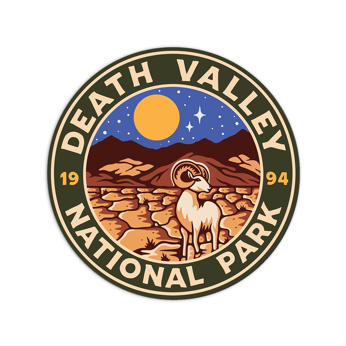 Death Valley National Park Retro Sticker