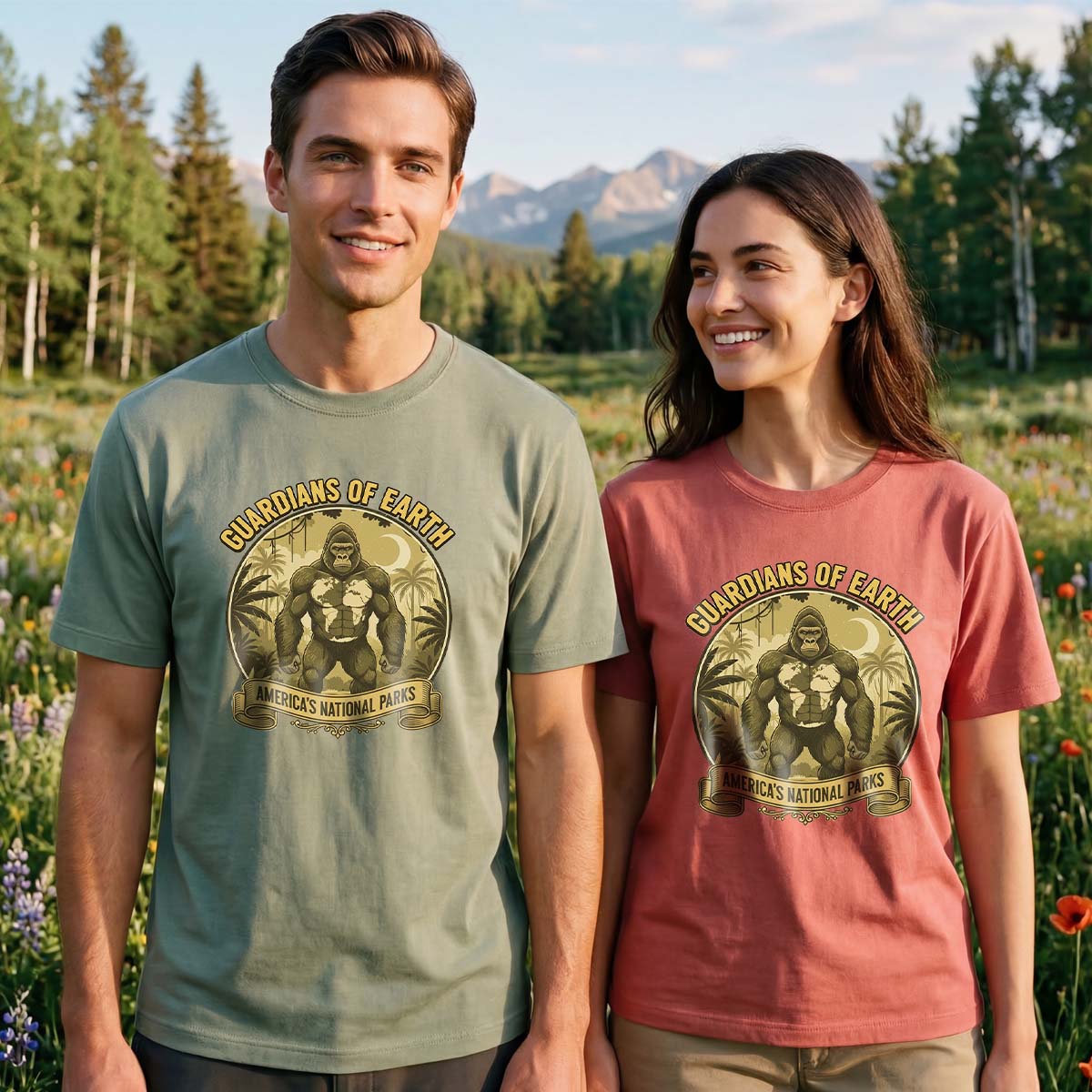Guardians of Earth Americas National Parks Bigfoot T-Shirt