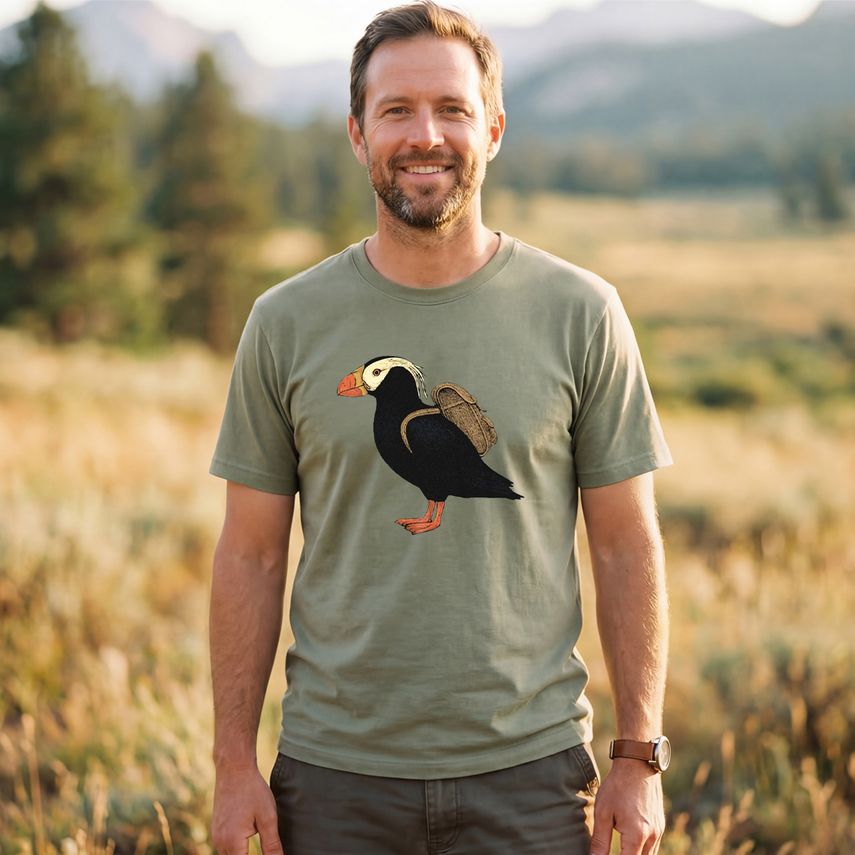 Tufted Puffin Backpacker T-Shirt