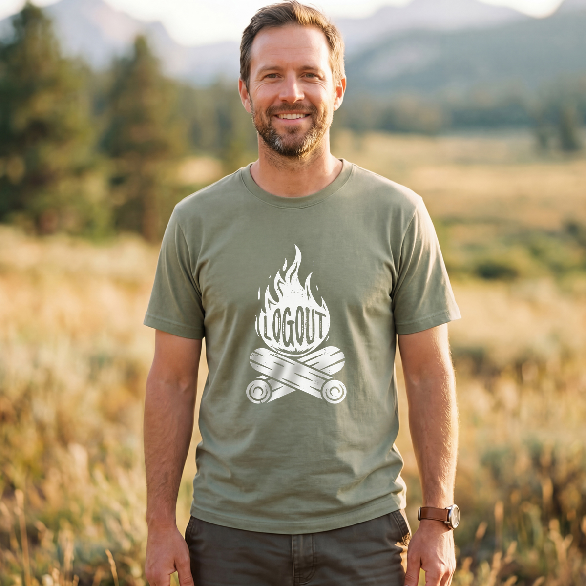 Log Out Campfire T-Shirt