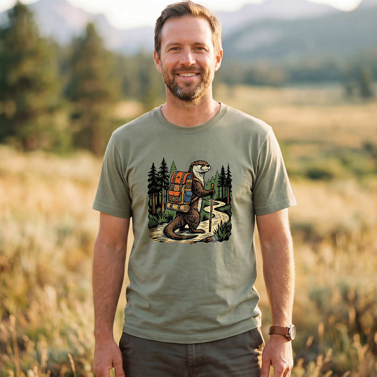 Otter Forest Backpacker T-Shirt