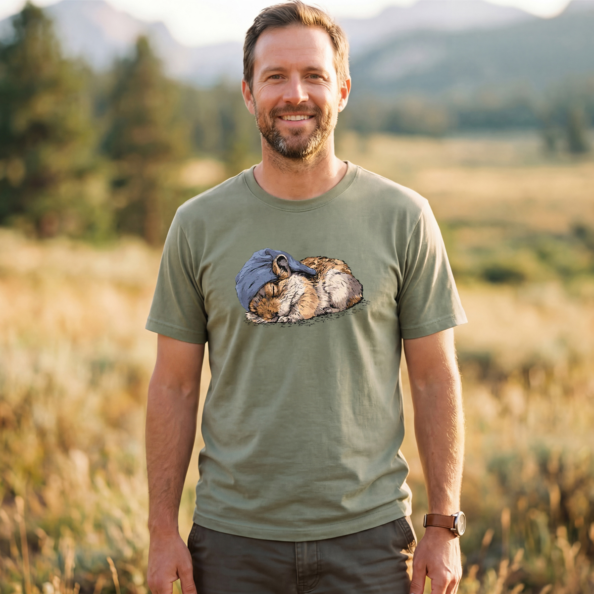 Pikas Sleeper With Night Cap T-Shirt