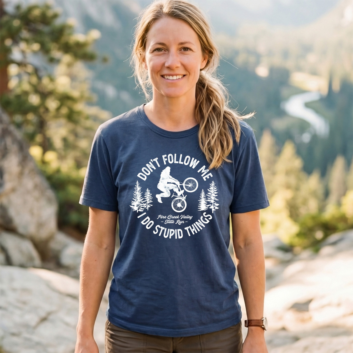 Stupid Things Bigfoot Bike Tee Cotton Classic T-Shirt