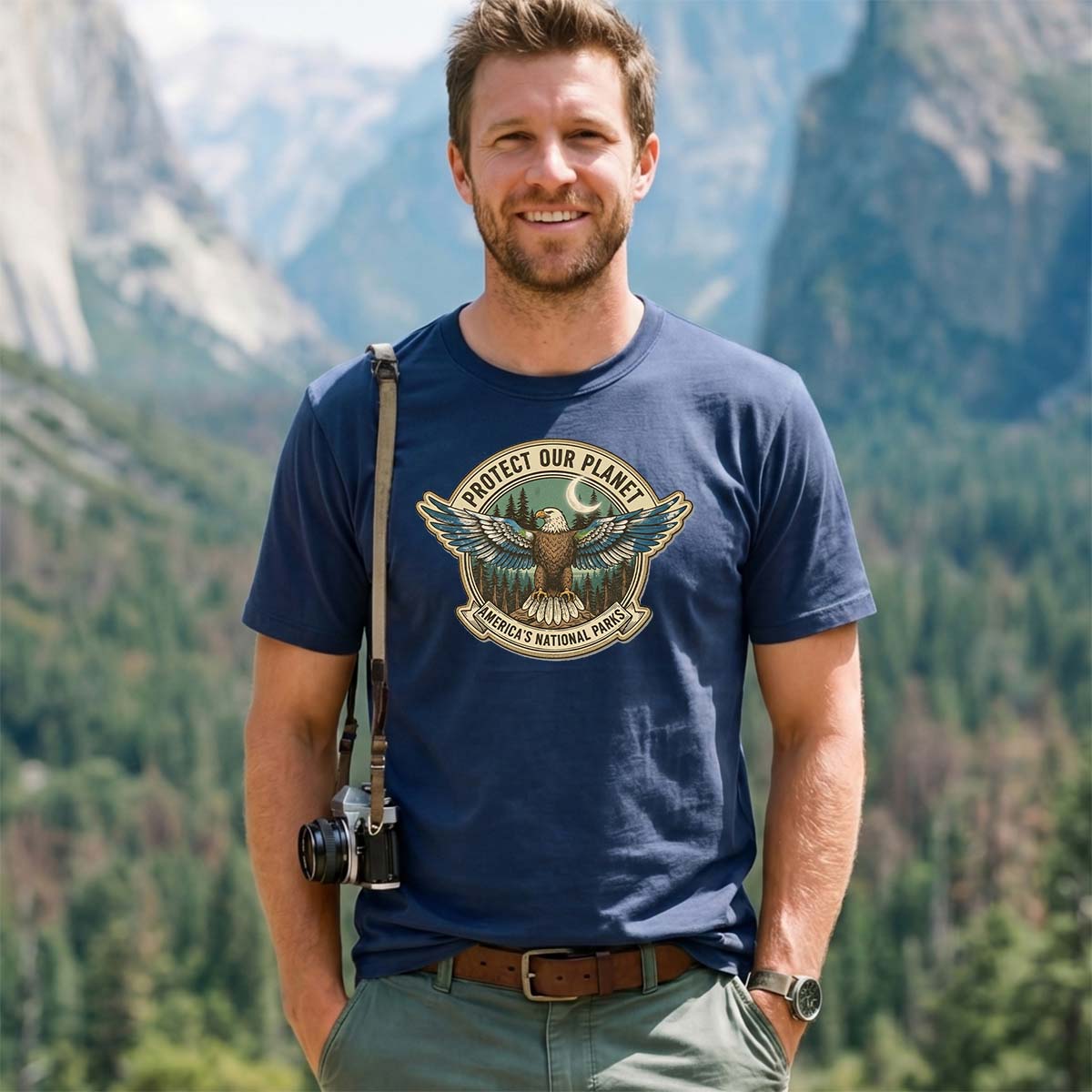 Protect Our Planet Americas National Parks Eagle Earth Day T-Shirt