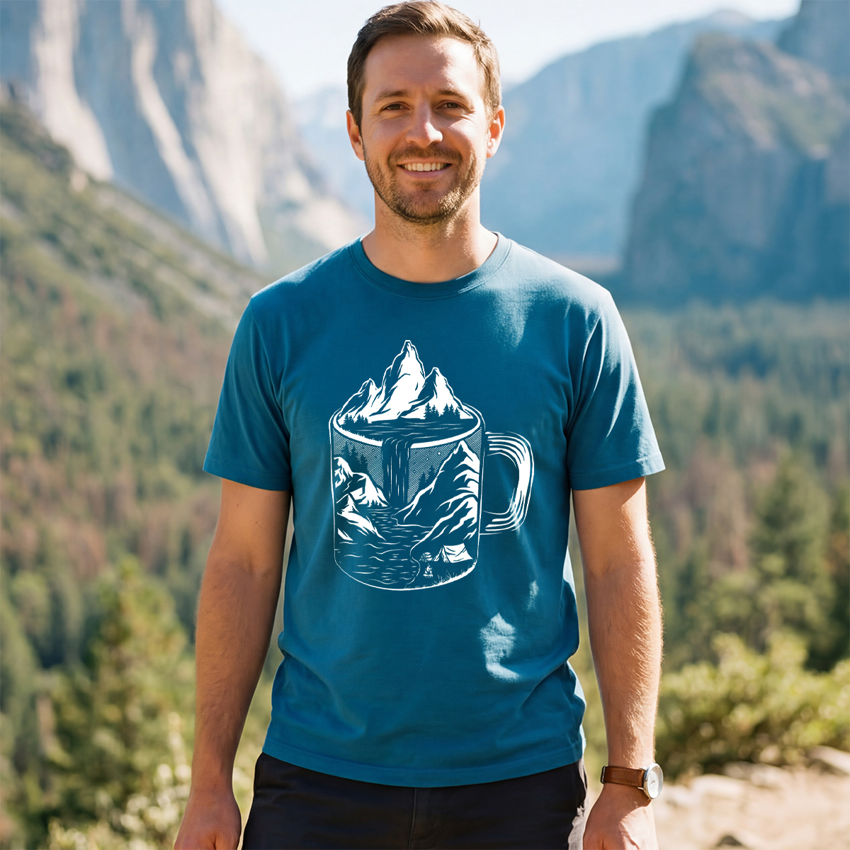 Coffee Mountain Scene T‑Shirt