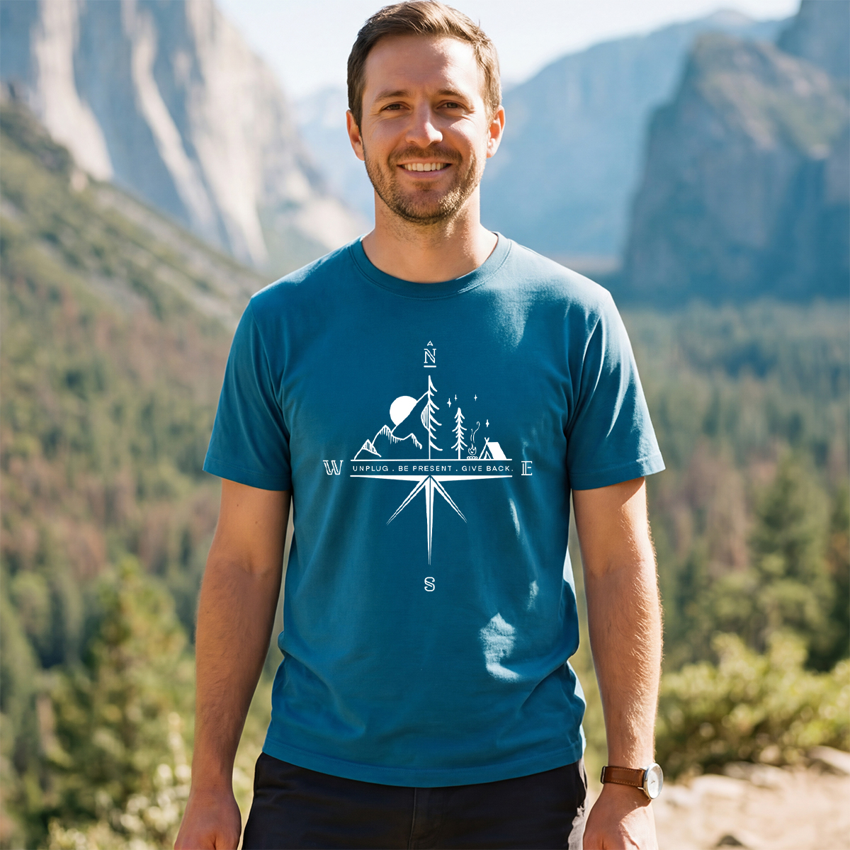 Compass Mountain Scene T‑Shirt