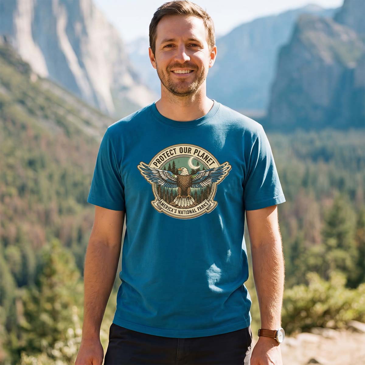 Protect Our Planet Americas National Parks Eagle Earth Day T-Shirt