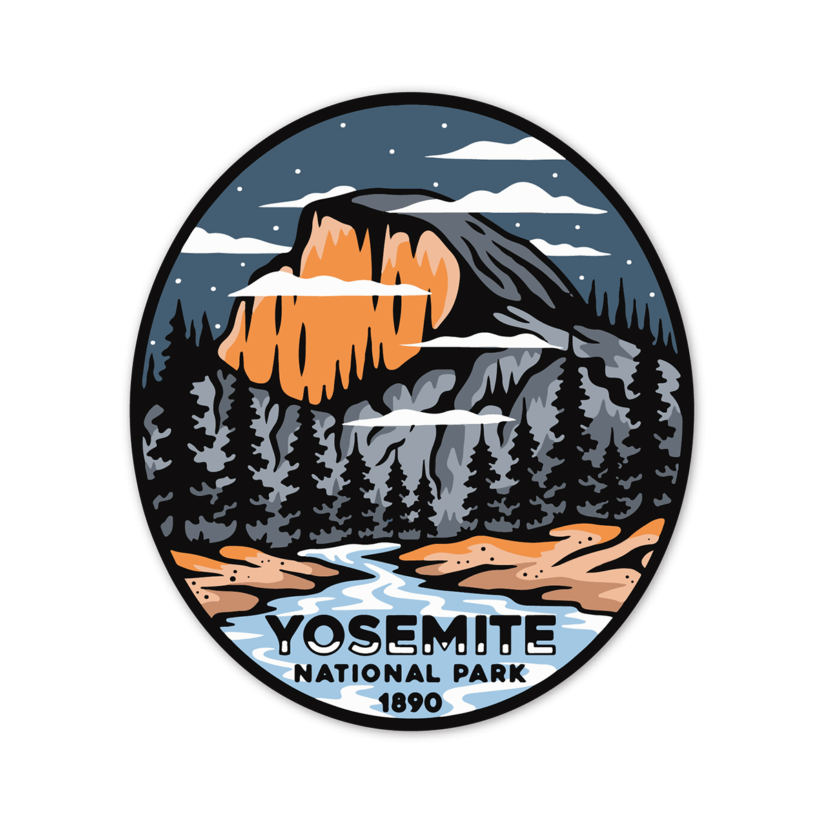 Yosemite National Park Retro Sticker