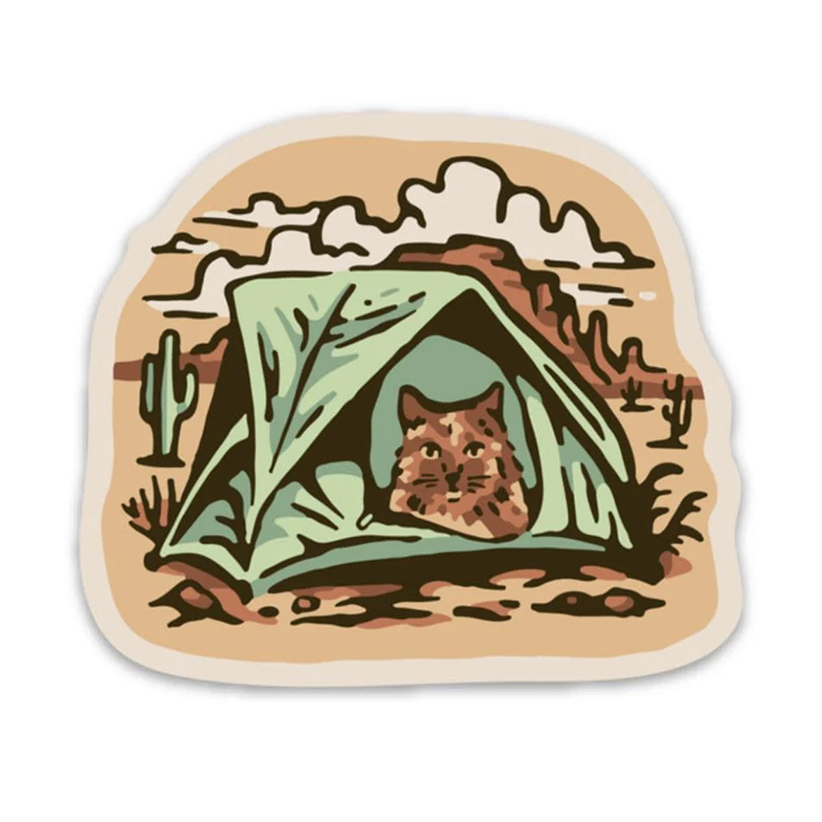 Camping Kitty Sticker