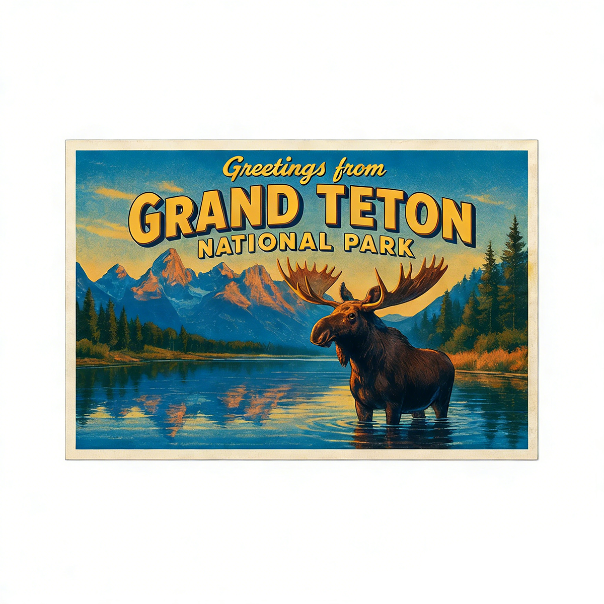 Grand Teton National Park Postcard Fridge Magnet