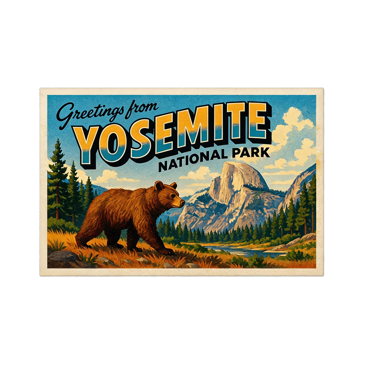 Yosemite National Park Postcard Fridge Magnet