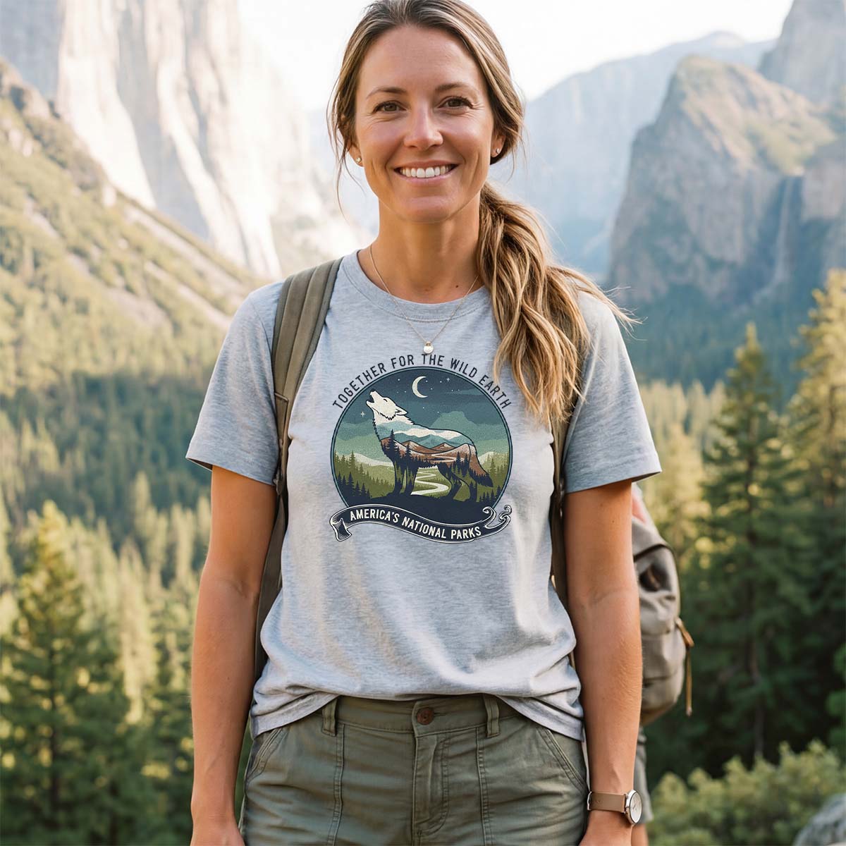 Together for the Wild Earth Americas National Parks Wolf T-Shirt