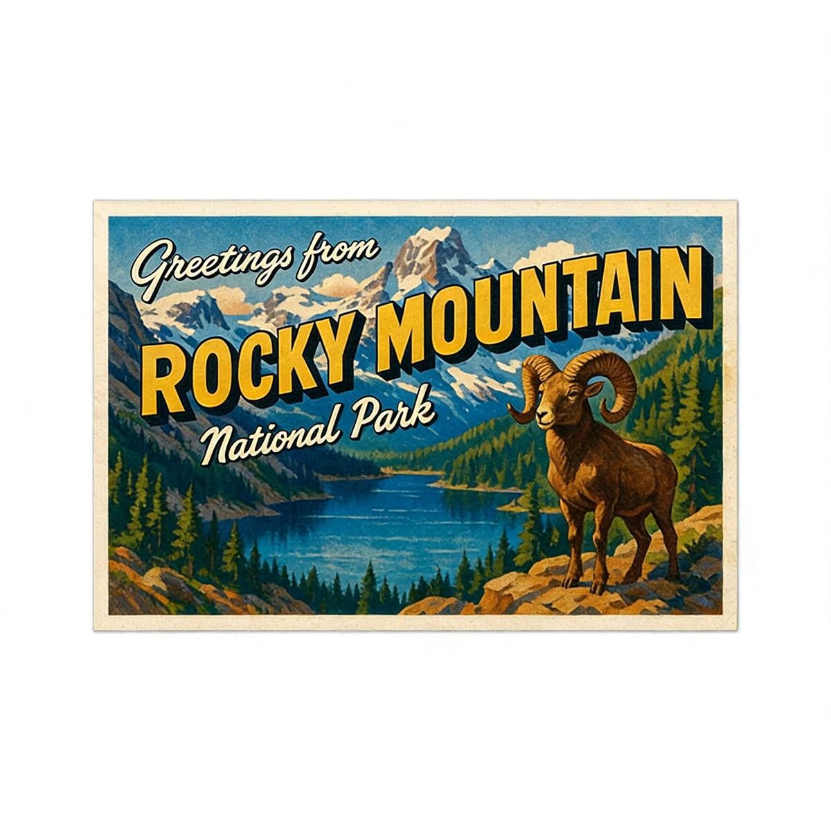 Rocky Mountain National Park Postcard Fridge Magnet
