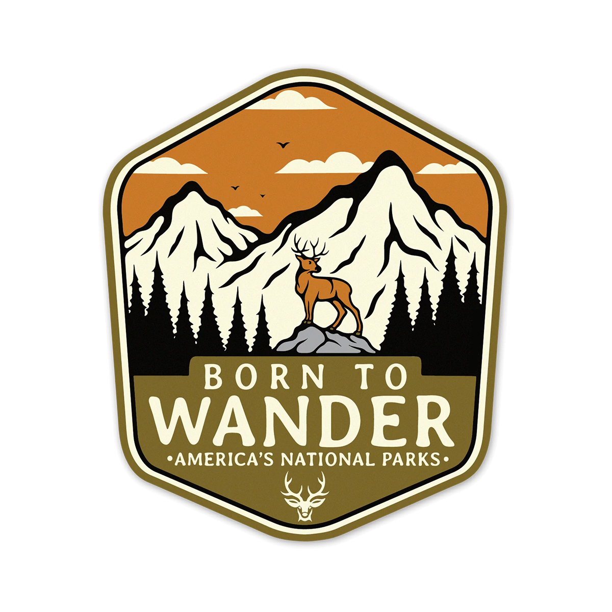 Born To Wander National Parks Sticker