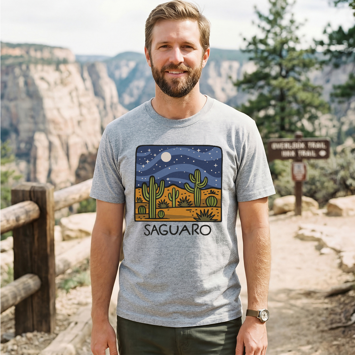 Saguaro at Night T-Shirt
