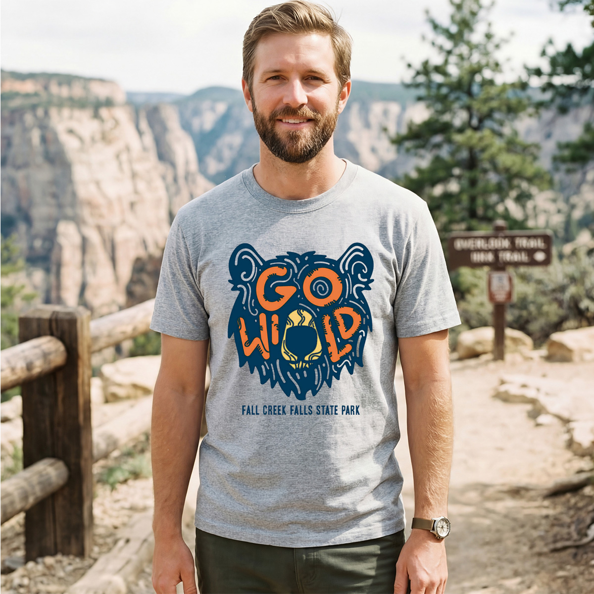 Go Wild Bear Tee Cotton Classic T-Shirt