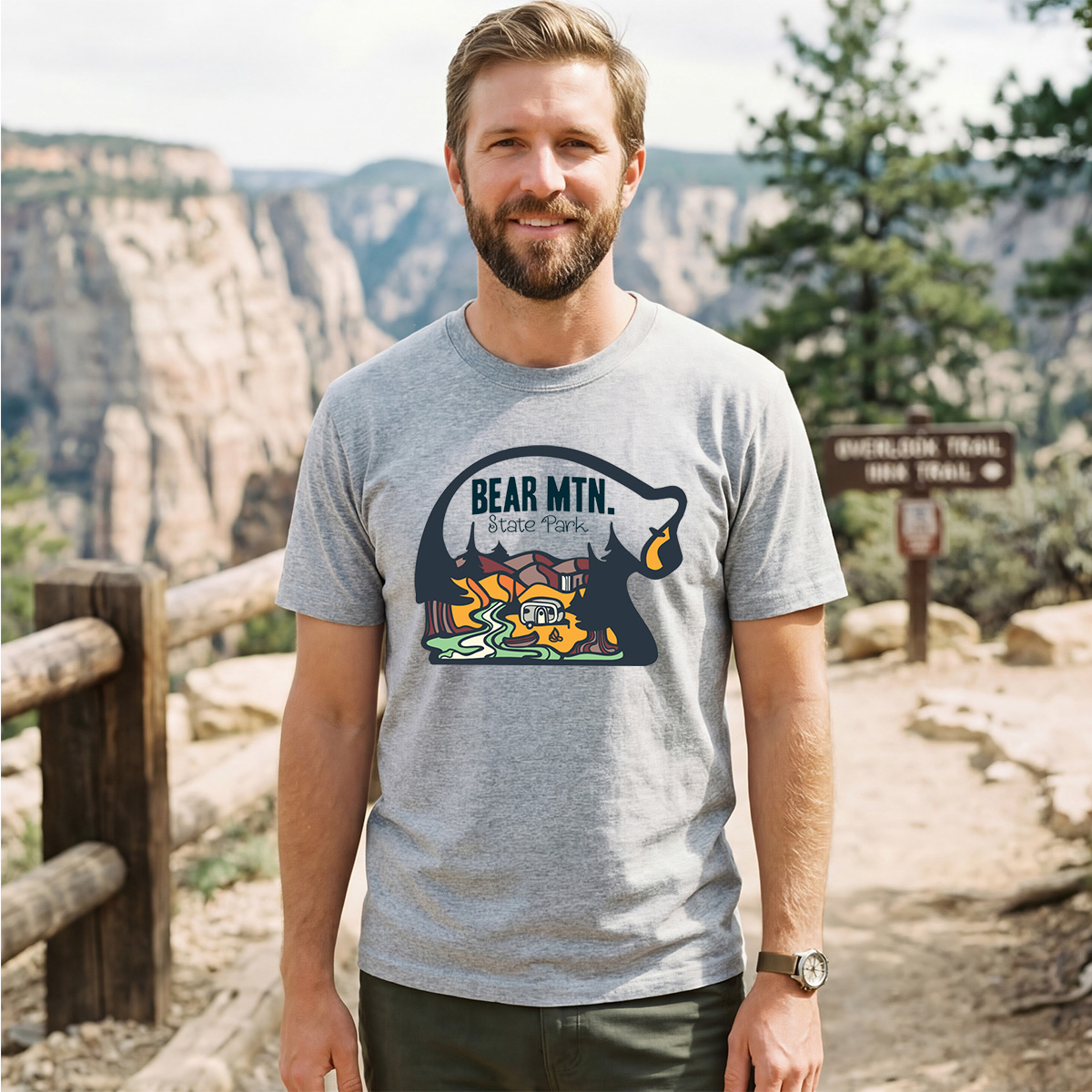 Camp Bear Tee Cotton Classic T-Shirt