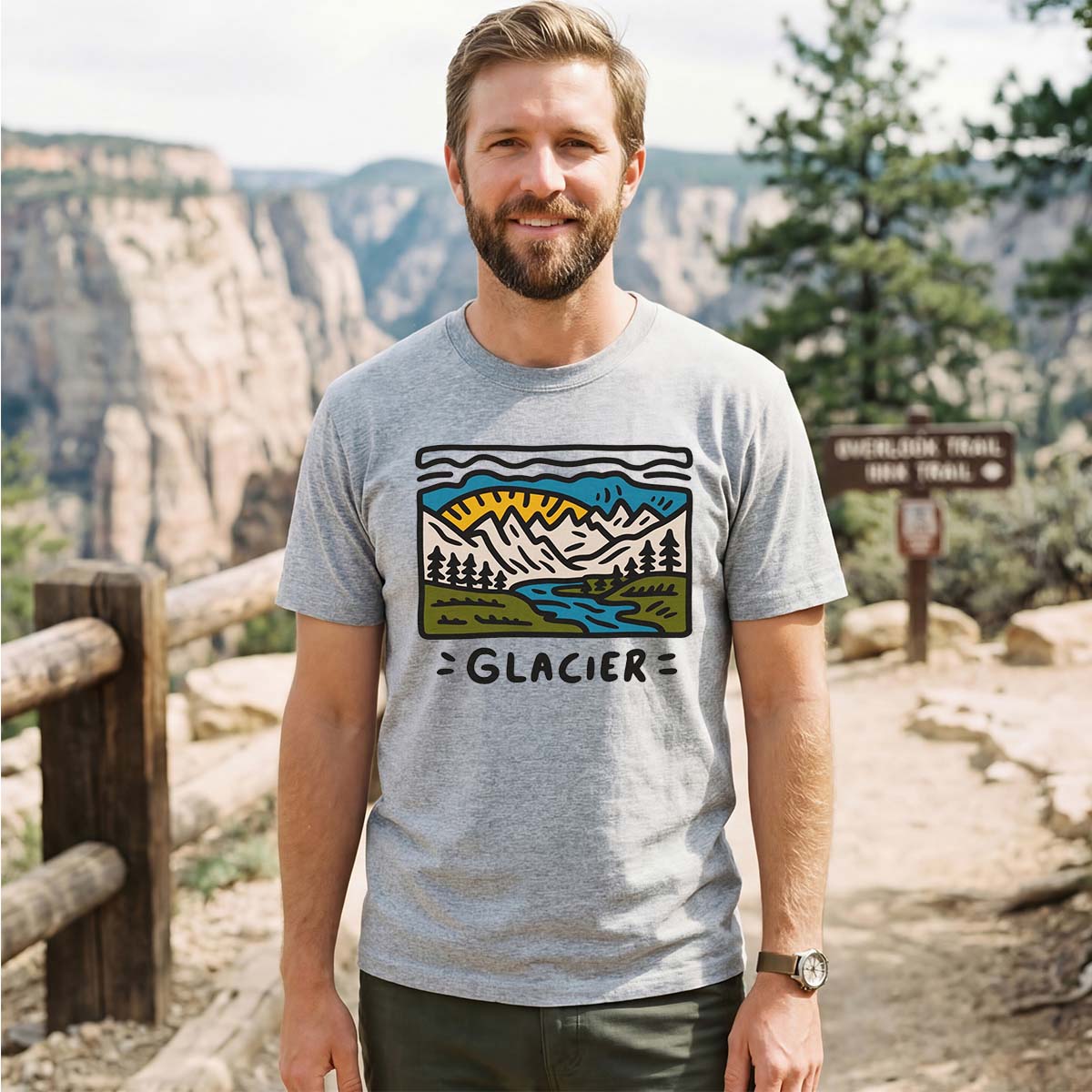 Glacier National Park Tee Cotton Classic T-Shirt