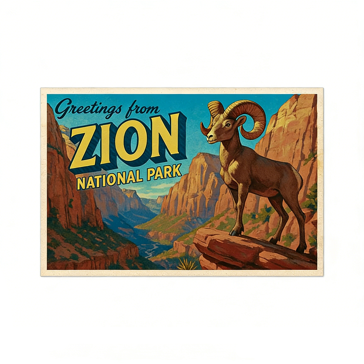 Zion National Park PostcardFridge Magnet