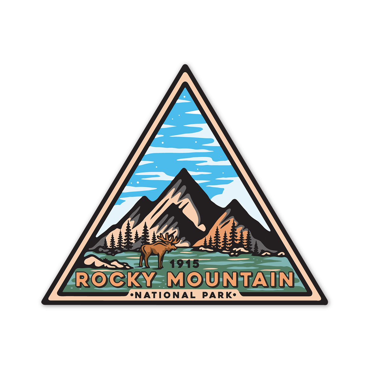 Rocky Mountain National Park Retro Sticker