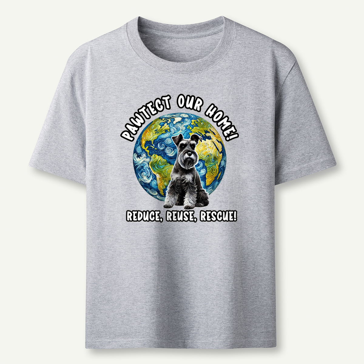 Schnauzer Earth Day Shirt Pawtect Our Home Sustainable Rescue Tee T-Shirt