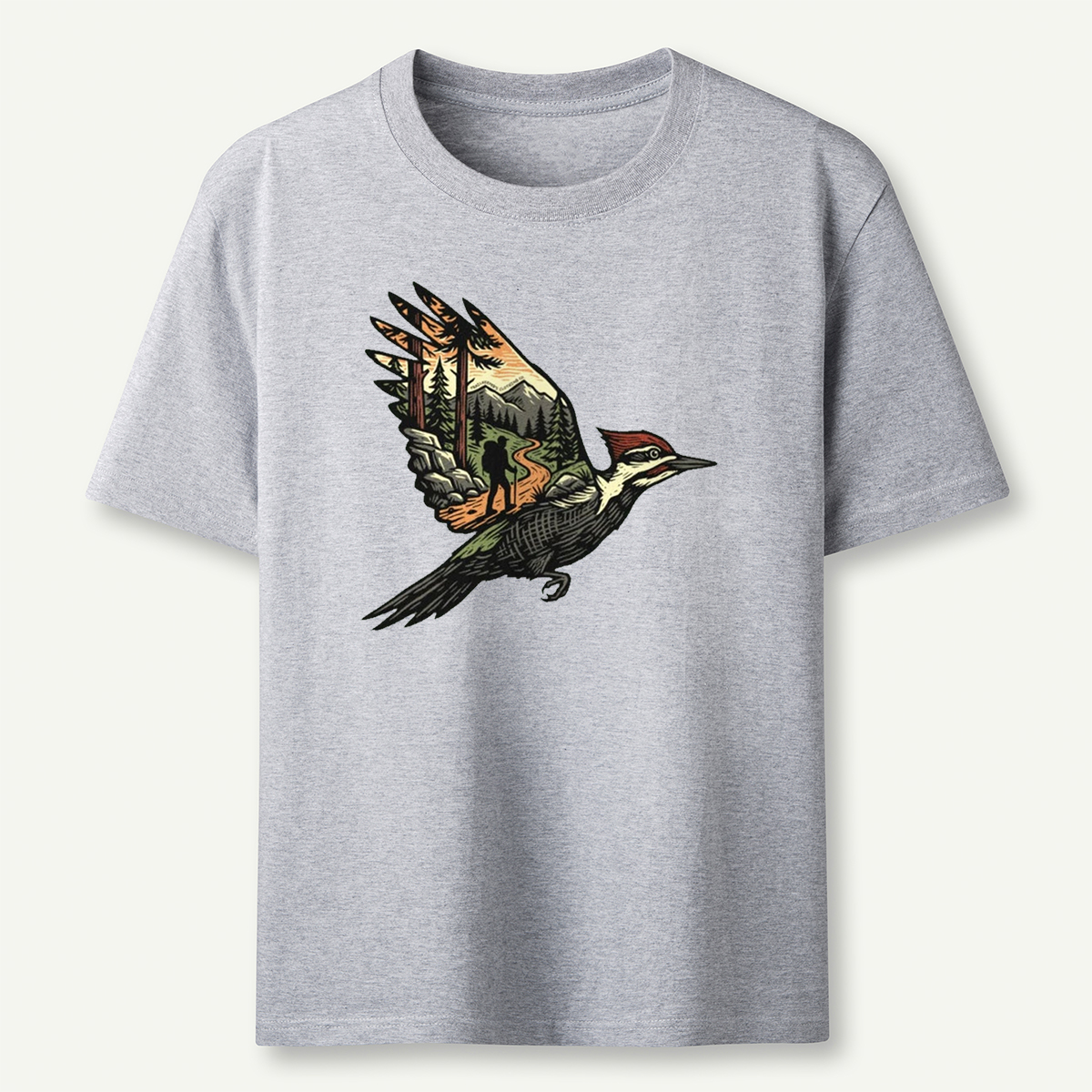 Woodpecker Flight Scenery T-Shirt