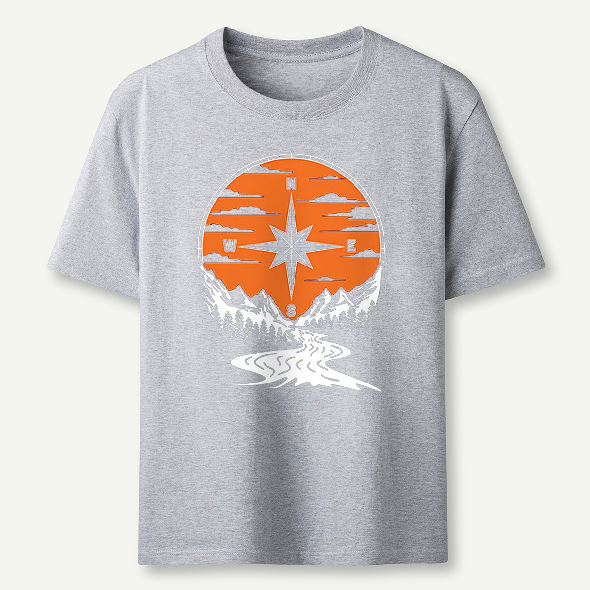 Compass Sunset Mountain Adventure Outdoor T‑Shirt