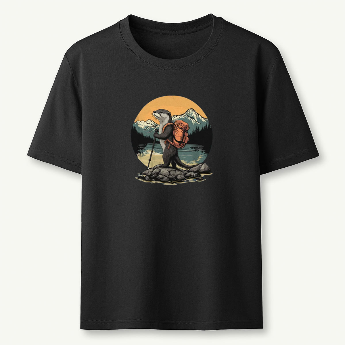 Otter On The River Backpacker T-Shirt