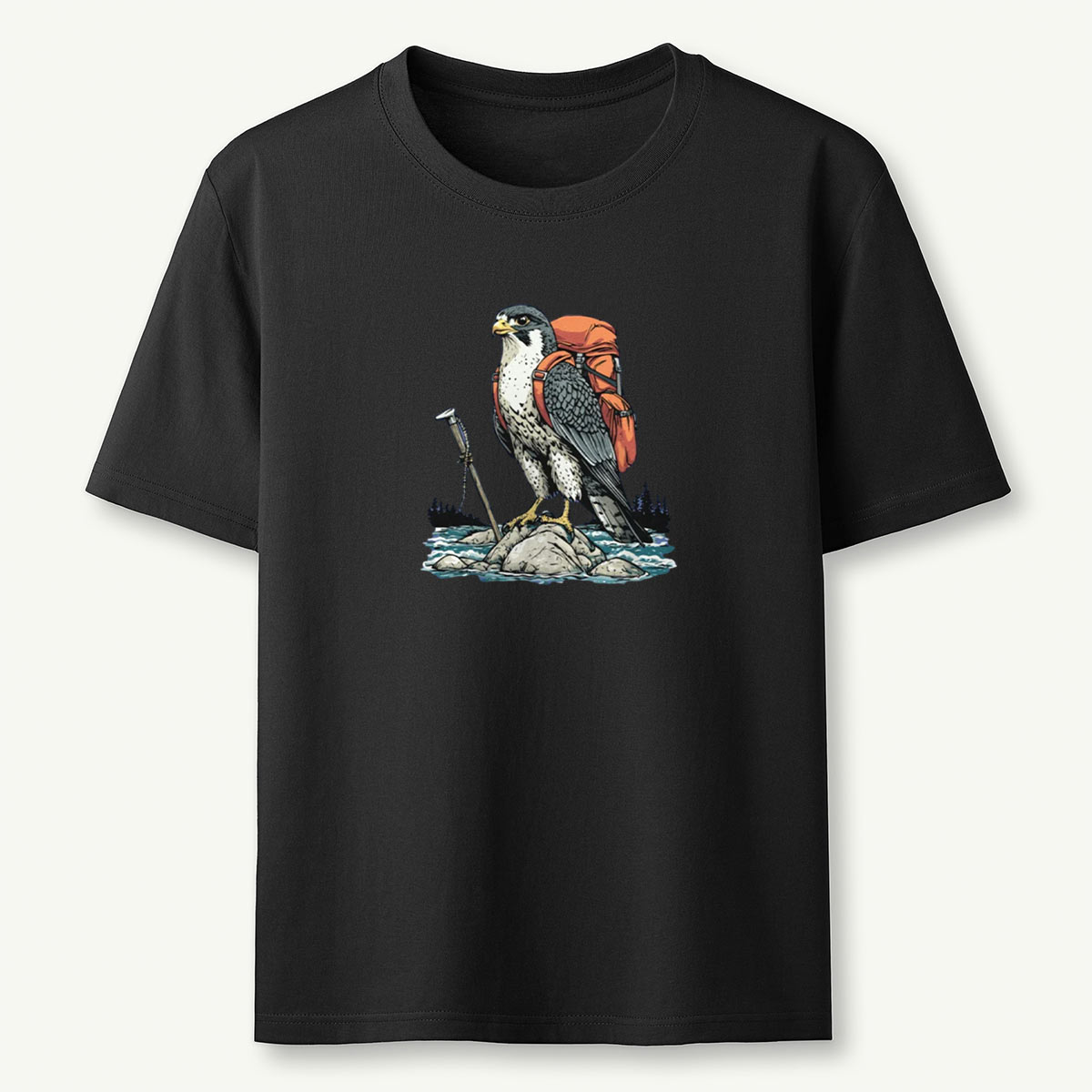 Falcon On River Backpacker T-Shirt
