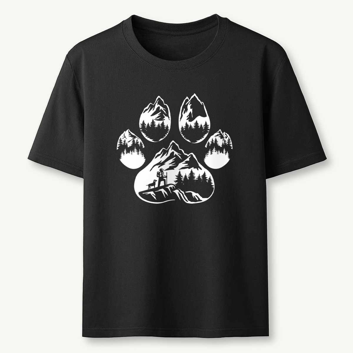 Paw Print Mountain Scene T-Shirt
