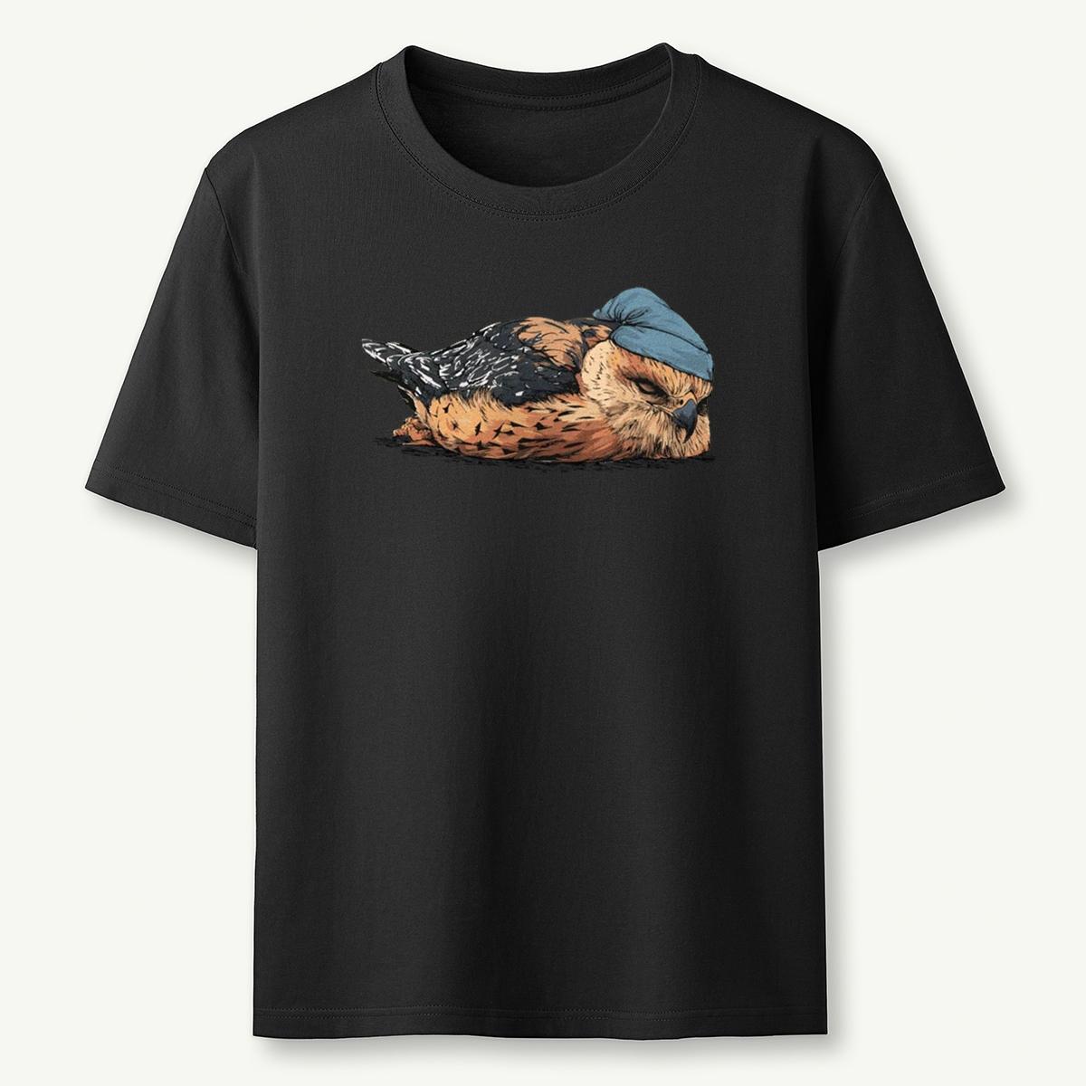 Red Shouldered Hawk Sleeper With Night Cap T-Shirt