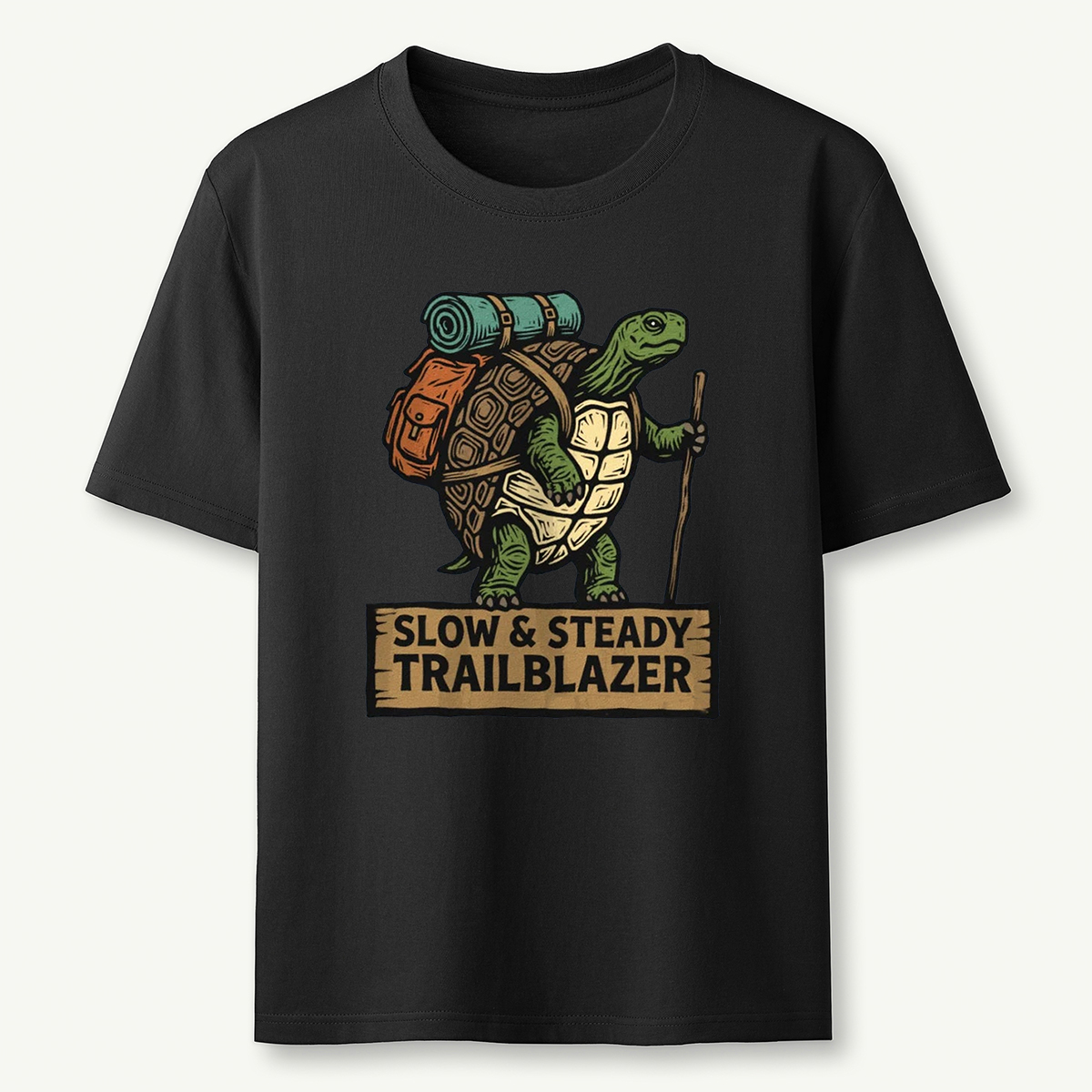 Slow Steady Trailblazer Tortoise Backpacker T-Shirt