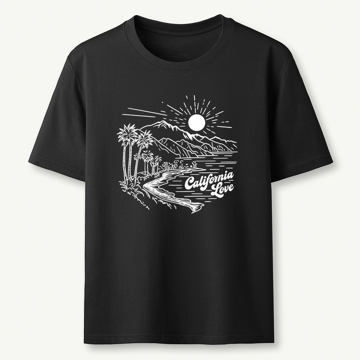 California Love Coastal Sunset Beach Graphic T‑Shirt