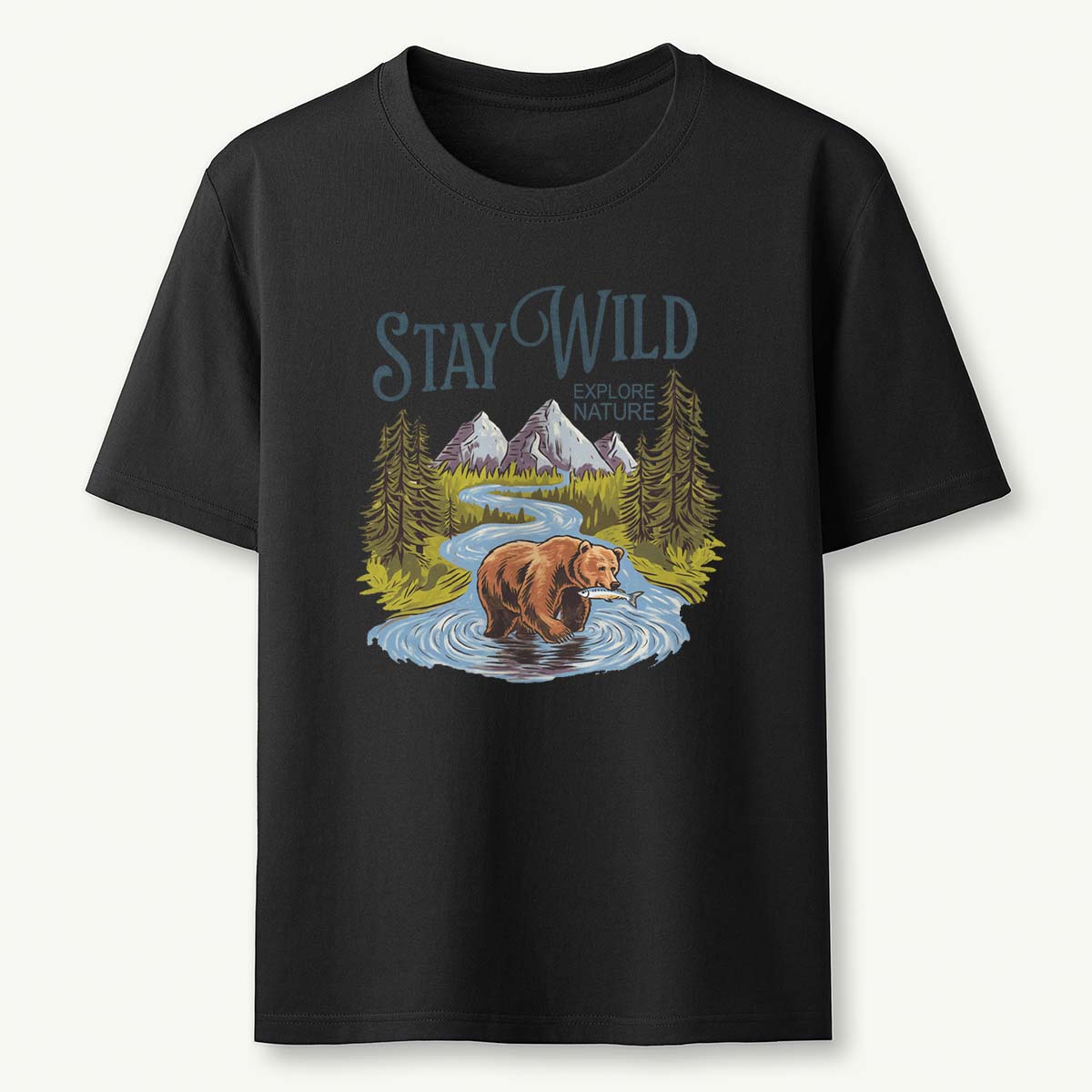 Stay Wild Explore Nature Hunting Bear T-shirt