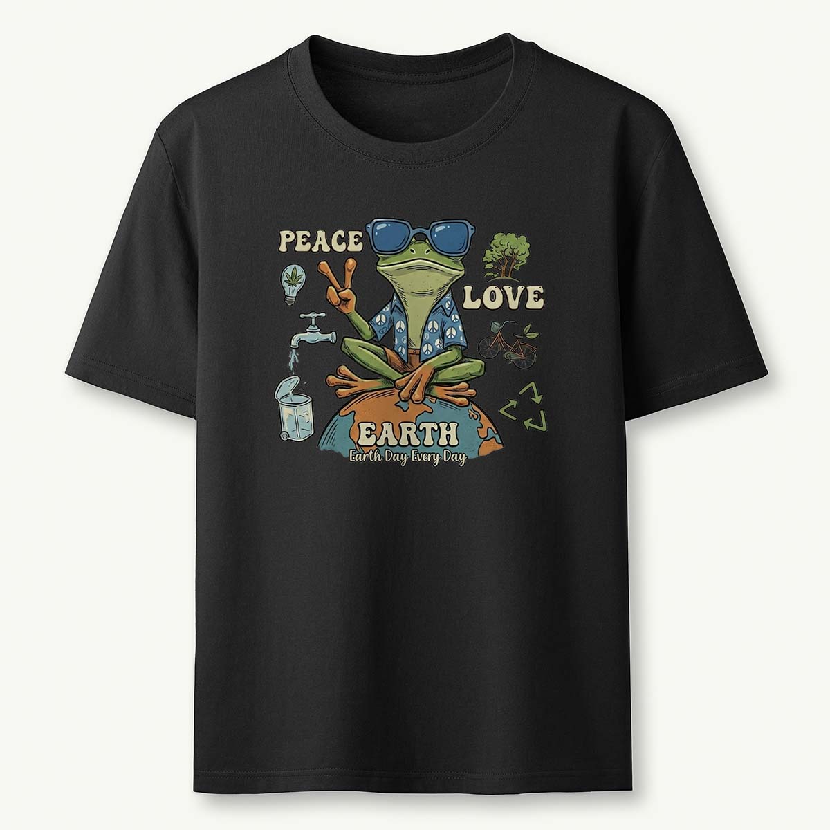 Peace Love Earth Frog T-Shirt