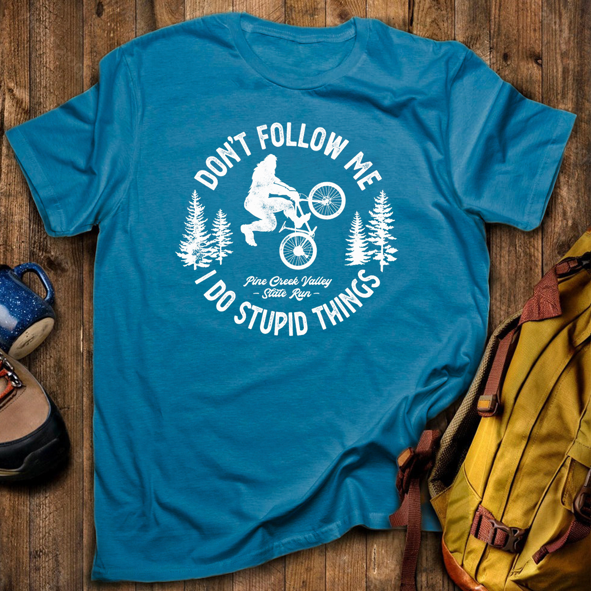 Stupid Things Bigfoot Bike Tee Cotton Classic T-Shirt