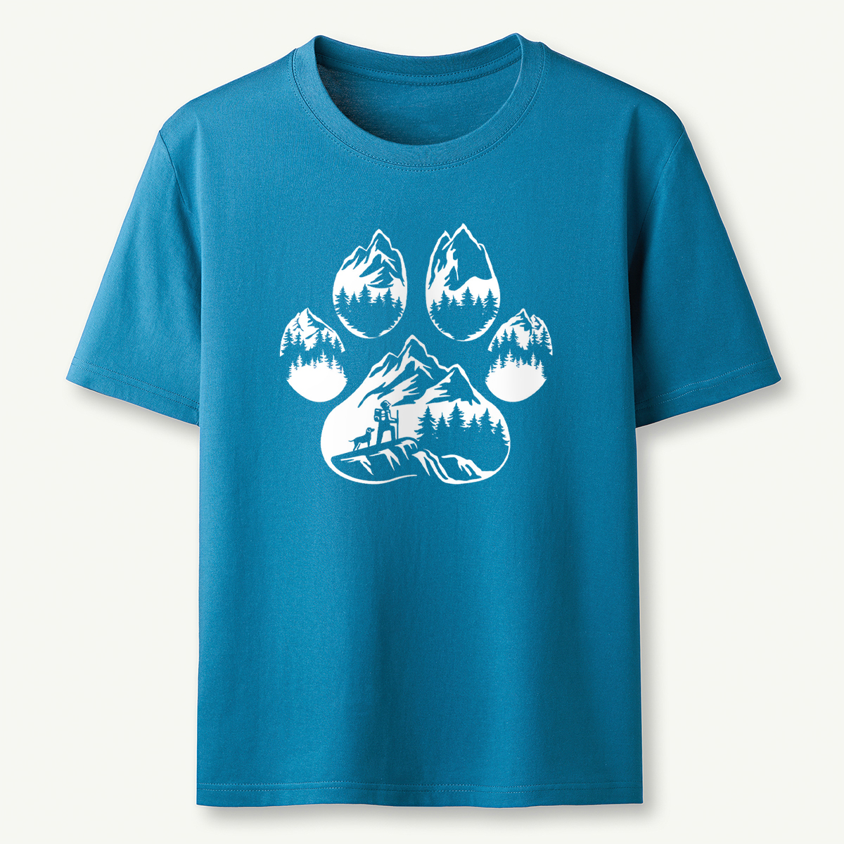 Paw Print Mountain Scene T-Shirt