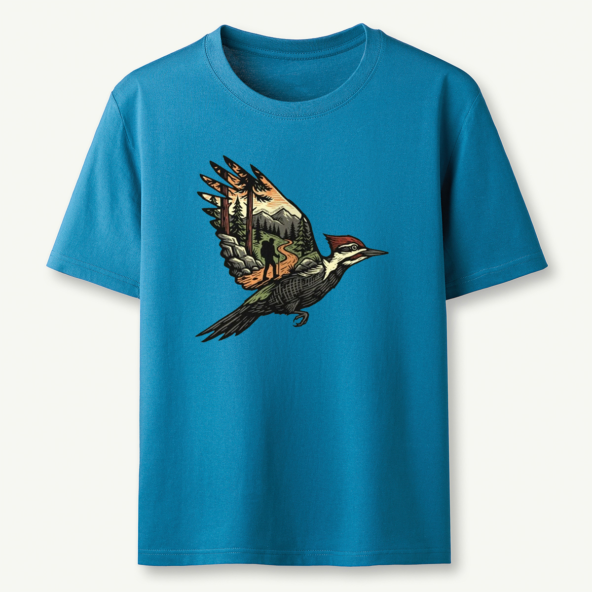 Woodpecker Flight Scenery T-Shirt