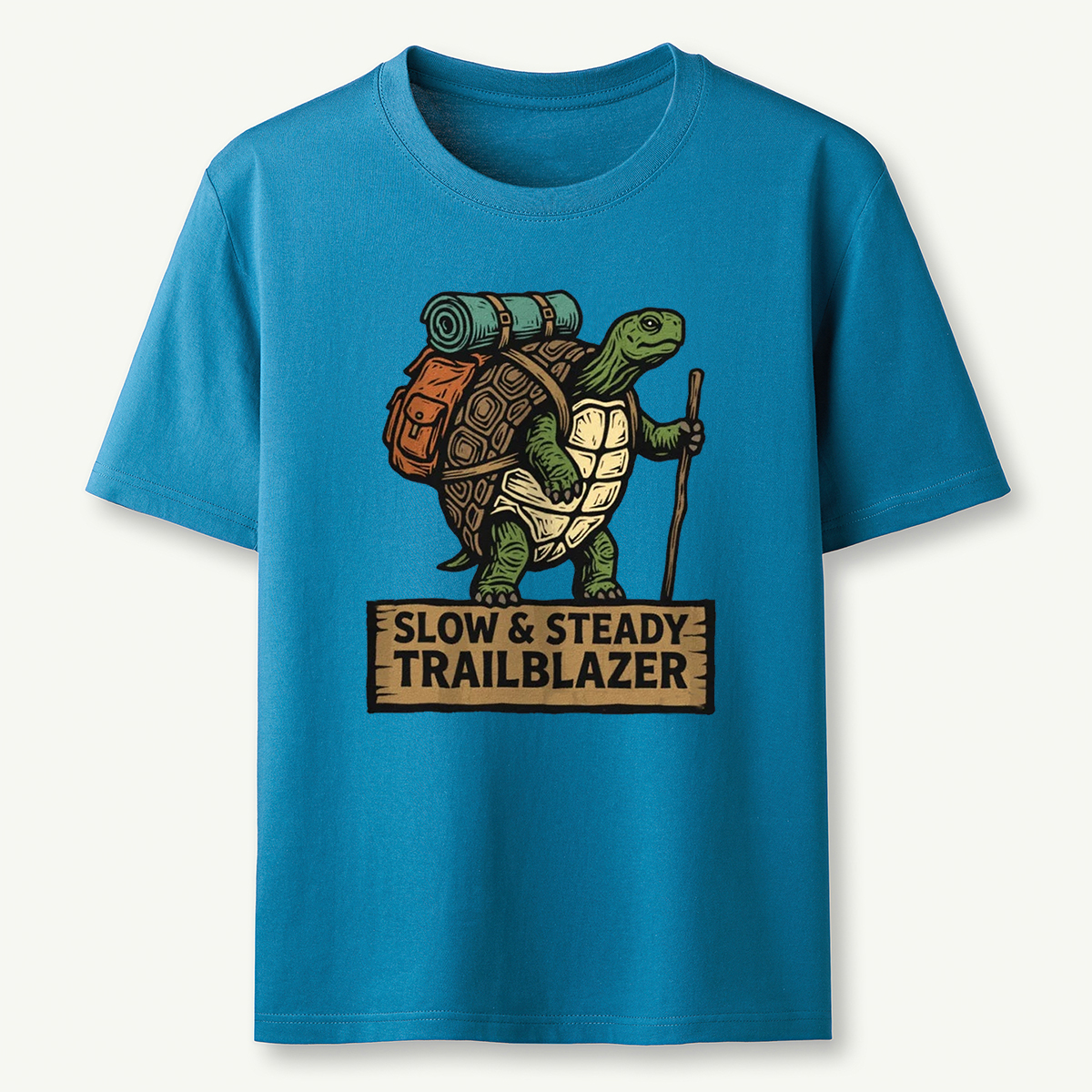 Slow Steady Trailblazer Tortoise Backpacker T-Shirt