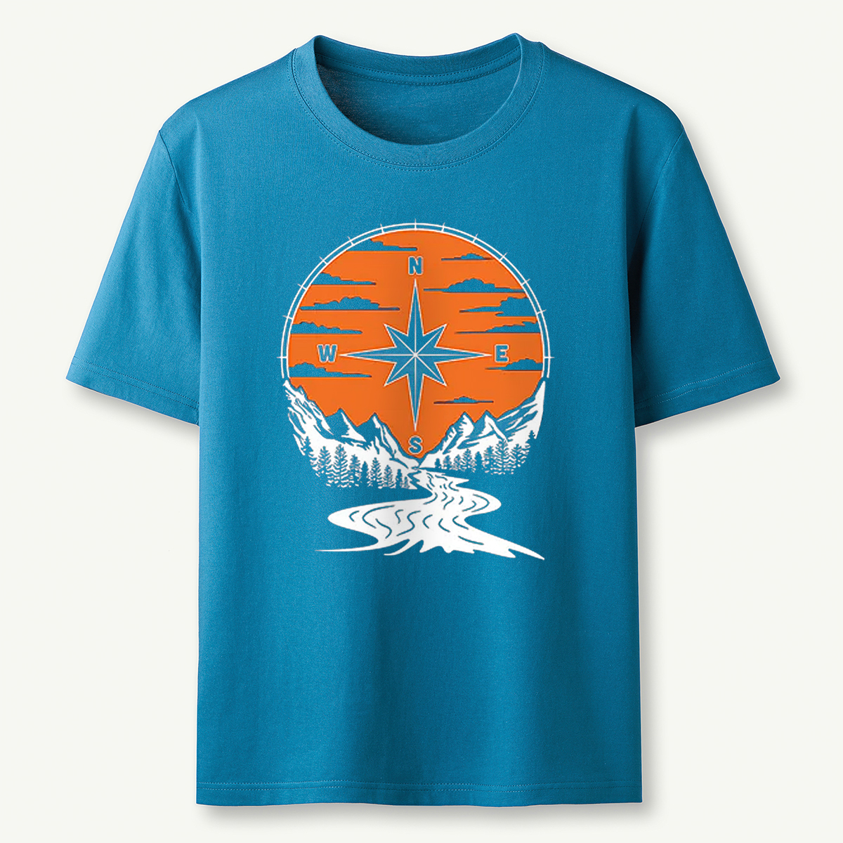 Compass Sunset Mountain Adventure Outdoor T‑Shirt
