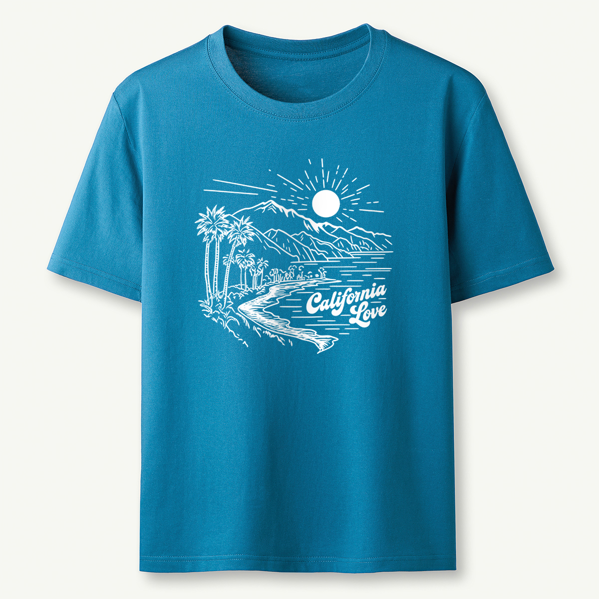 California Love Coastal Sunset Beach Graphic T‑Shirt