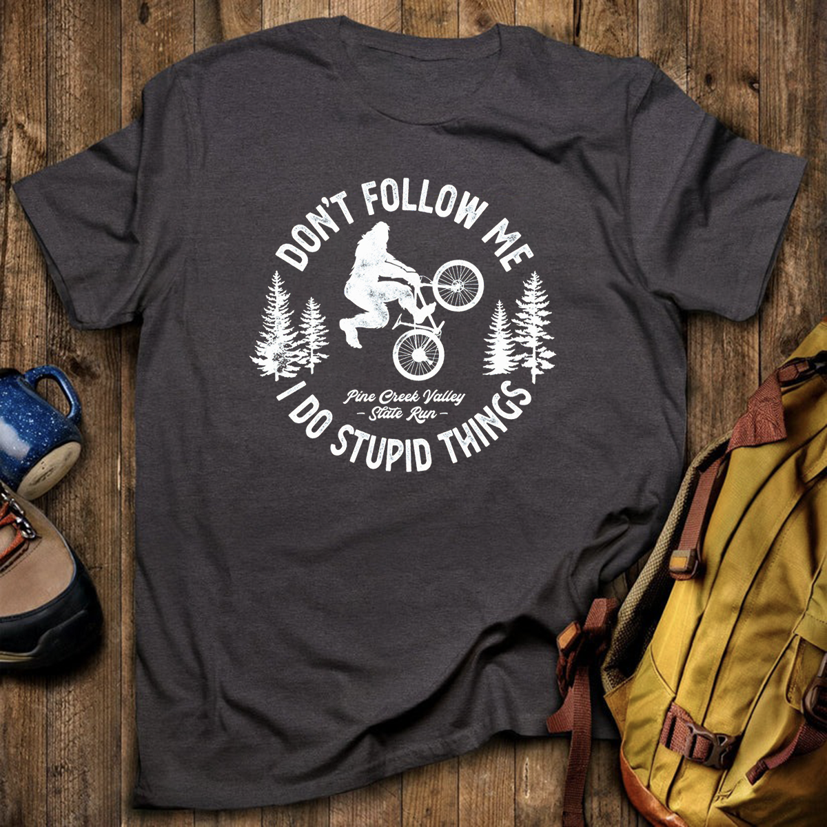 Stupid Things Bigfoot Bike Tee Cotton Classic T-Shirt