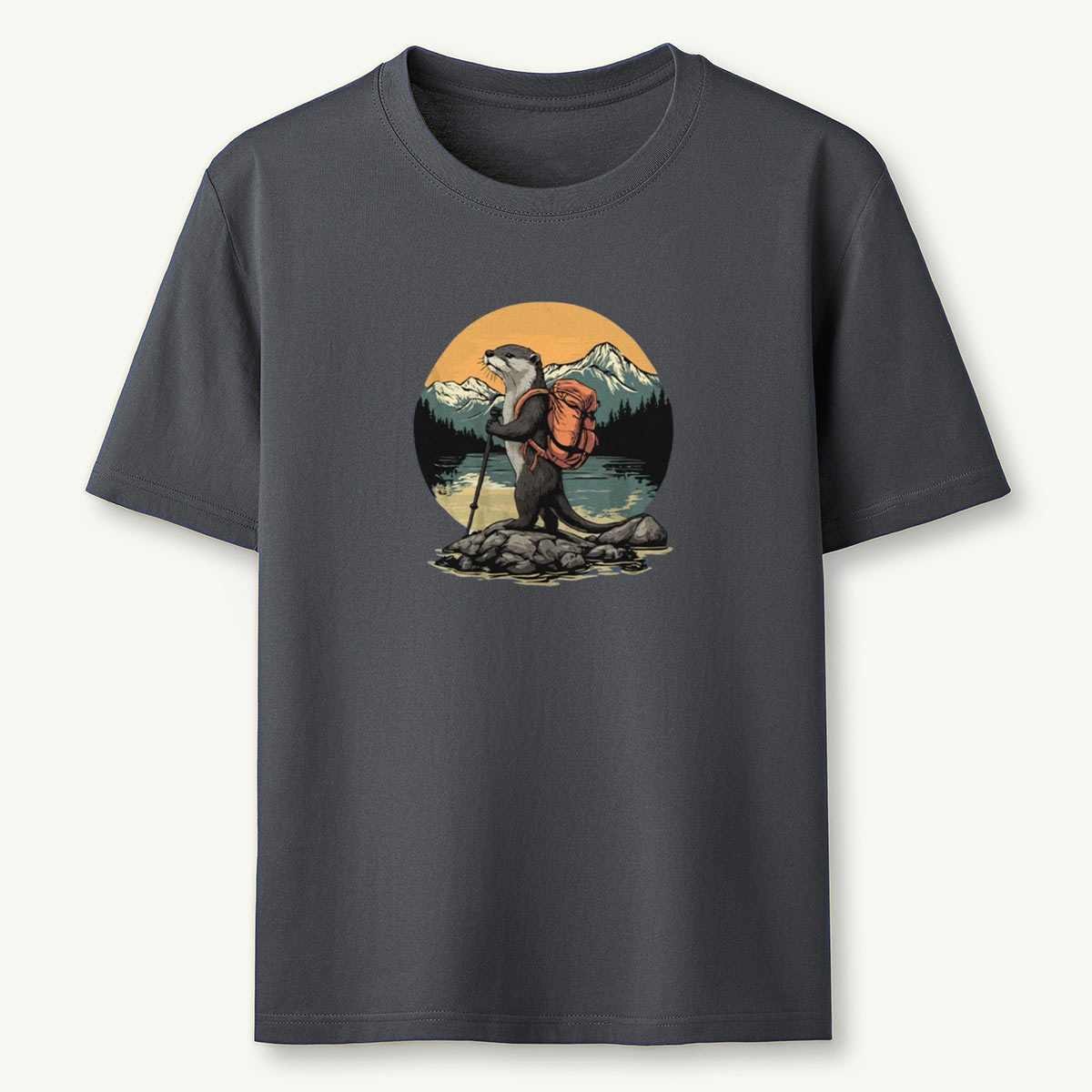 Otter On The River Backpacker T-Shirt