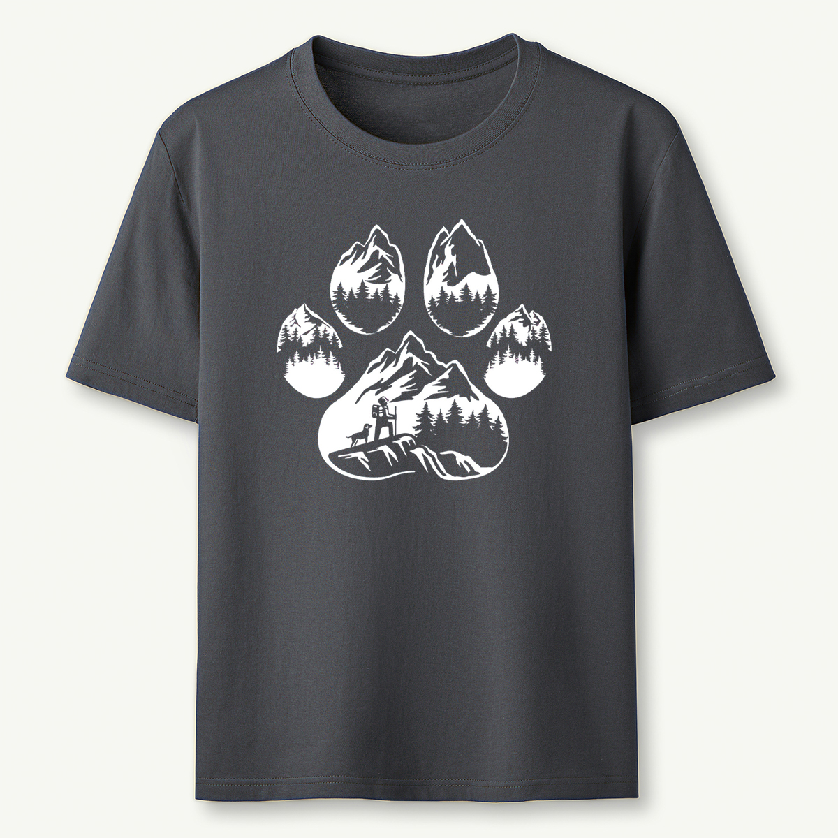 Paw Print Mountain Scene T-Shirt