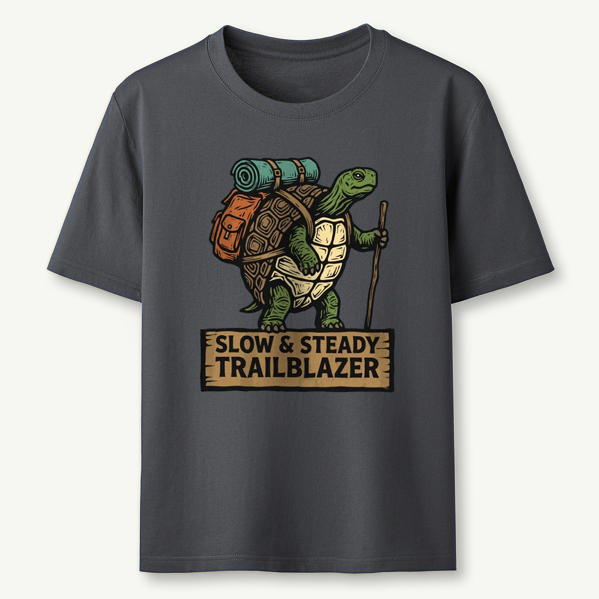 Slow Steady Trailblazer Tortoise Backpacker T-Shirt